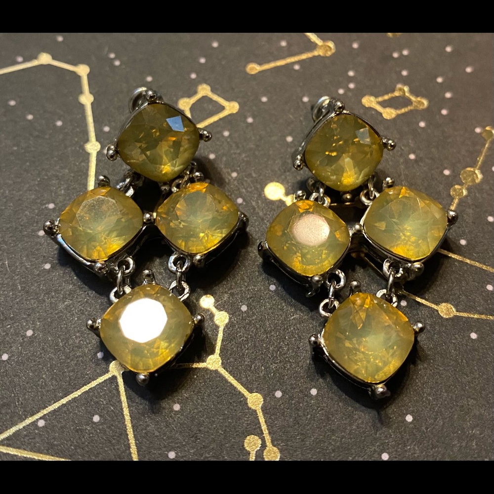 Rhodium Plated Rhinestone Earrings